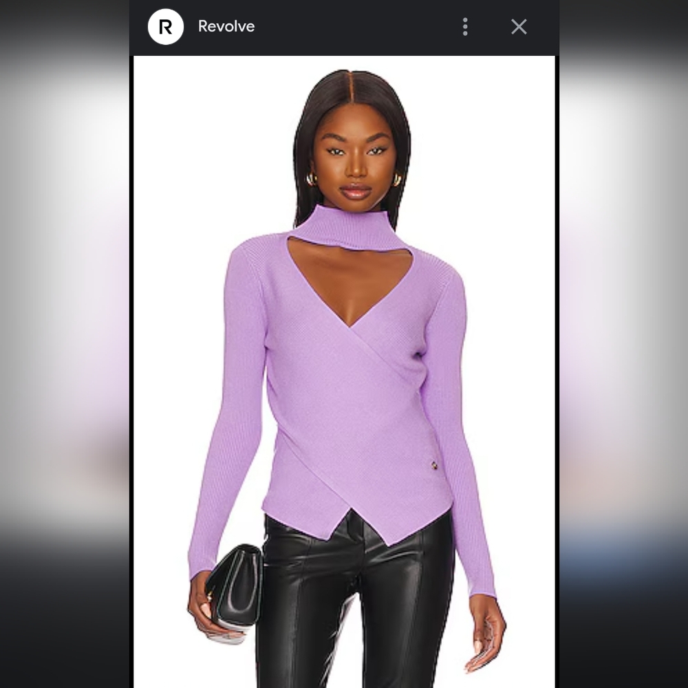 NWT Milly Criss Cross Reversible Cutout Criss Cross Body V neck mock turtleneck